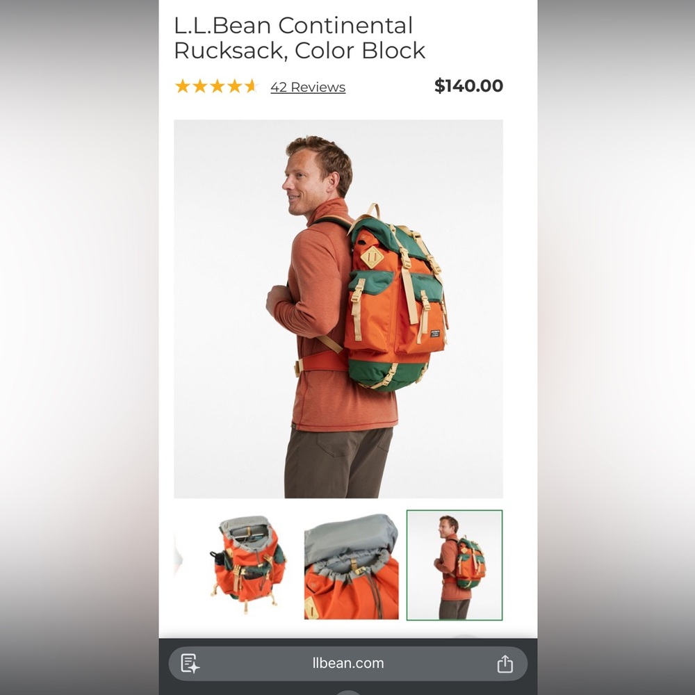 L.L.Bean Continental Rucksack, Color Block - Picture 10 of 10